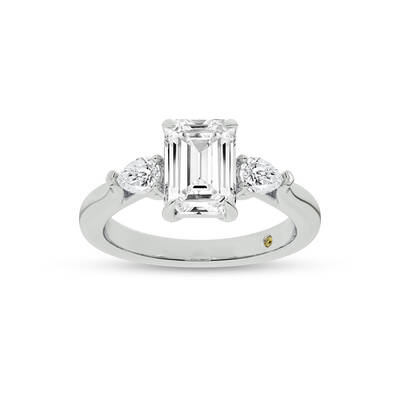 Bruges Three Stone Emerald Cut Lab Grown Diamond Engagement Ring | 10K White Gold 5 1/5 CT. TW.