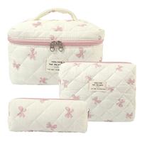 3-piece set with butterfly bow pattern, lightweight, multifunctional, fashionable storage bag with zipper design suitable for...