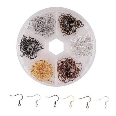 1 Box 6 Color Brass Earring Hooks