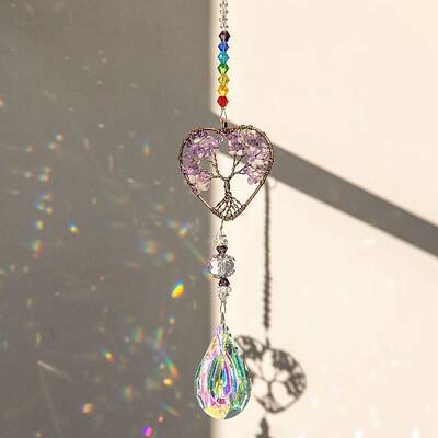 Natural Amethyst Tree of Life Suncatchers