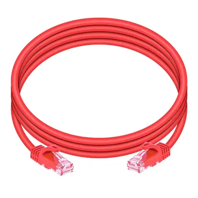 9822 Monoprice Cat6 Ethernet Patch Cable FLEXboot Snagless RJ45 Stranded 550MHz UTP Pure Bare Copper 24AWG 7ft Red