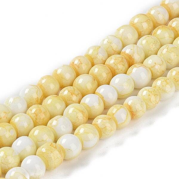 Baking Paint Glass Bead Strands
