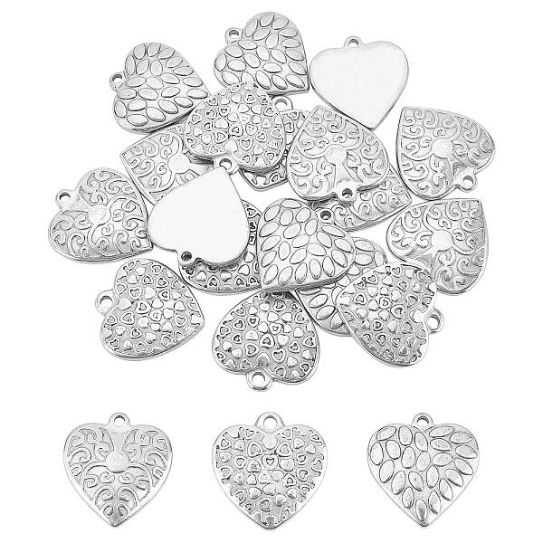 18Pcs 3 Style 304 Stainless Steel Pendants