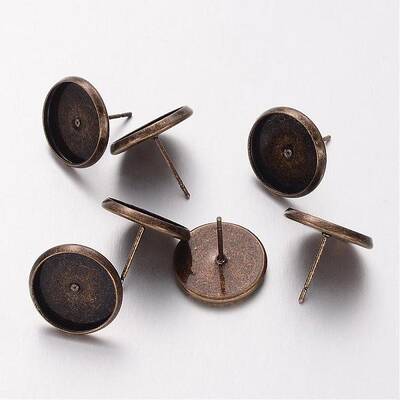 Brass Stud Earring Settings