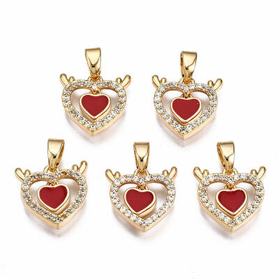 Brass Micro Pave Cubic Zirconia Pendants