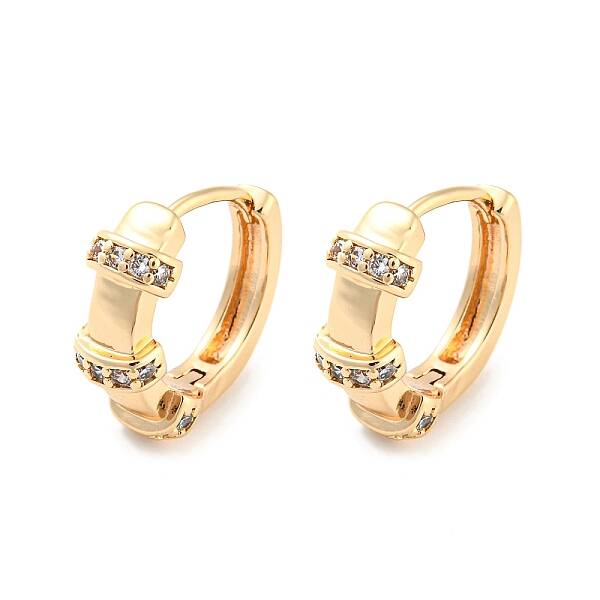 Rack Plating Brass with Cubic Zirconia Hoop Earrings for Women