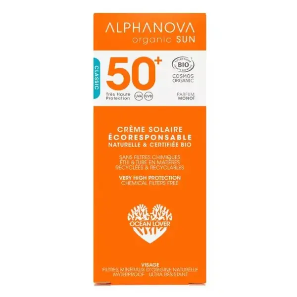 Alphanova Sun Ecological Facial Sun Cream SPF50+ Organic 50g