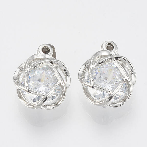 Alloy Cubic Zirconia Charms