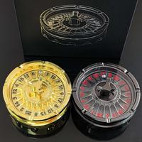 D20 Engraving Symbol Dice, 1 Count Round Metal Rotating Spinner Dice with Box, RPG Game Decisive Prop, D&D Dice Spinner Crea...