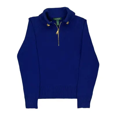 Ralph Lauren 1/4 Zip - Small Blue Cotton