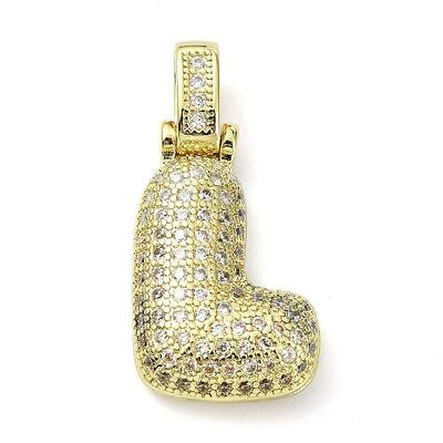Brass Micro Pave Clear Cubic Zirconia Pendants