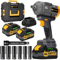 1500Nm Impact Wrench, 1/2 1107ft-lbs Cordless Impact Gun with 2 x 4.0Ah Battery, 21V High Torque Power Impact Driver with 6...