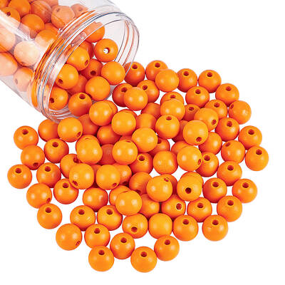 Painted Natural Wood Beads