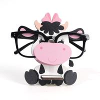 Wooden Glasses Storage Holder, Cute Bow Cow Design Glasses Holder, Creative Glasses Storage Rack for Home Office, Home Organi...
