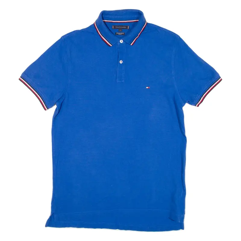 TOMMY HILFIGER Slim Fit Mens Polo Shirt Blue L