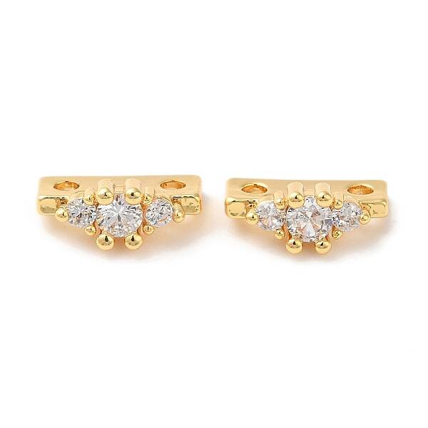 Brass Micro Pave Clear Cubic Zirconia Slide Charms