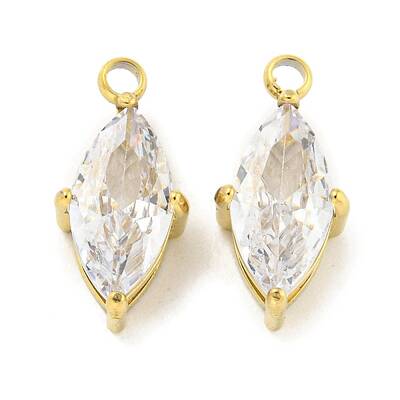 PVD Vacuum Plating 304 Stainless Steel Cubic Zirconia Pendants