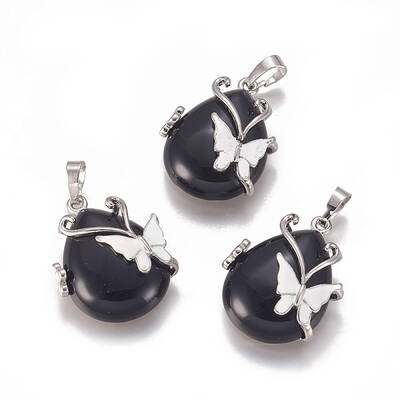 Natural Black Obsidian Pendants