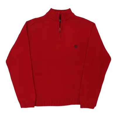 Chaps Ralph Lauren 1/4 Zip - XL Red Cotton
