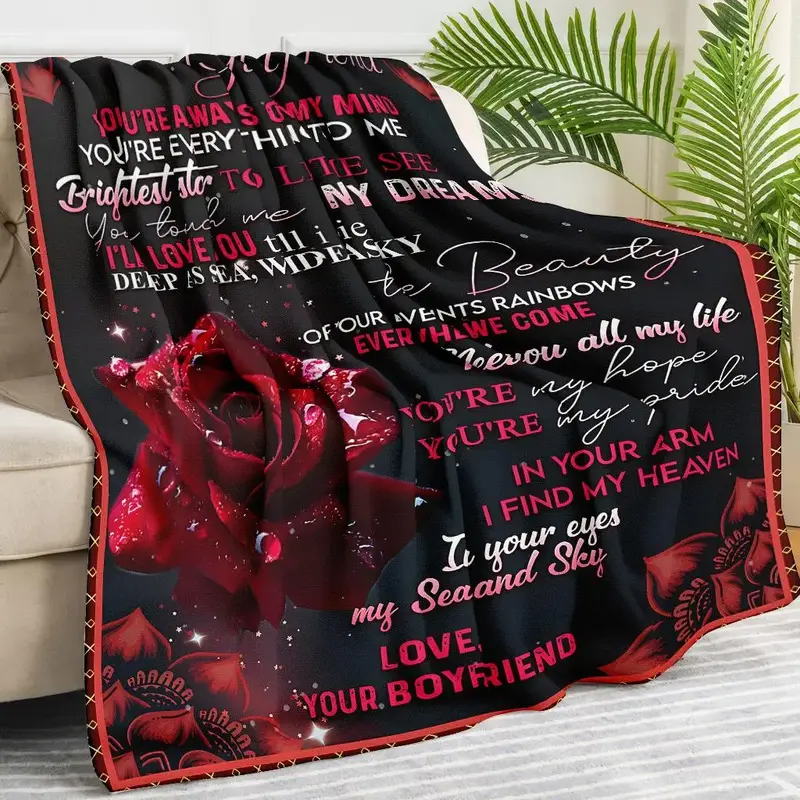 Multi-size Flannel Blanket, 1 Count Soft Blankets with Various Styles, Multi-purpose Printing Blanket for Bedroom, Summer Ess...