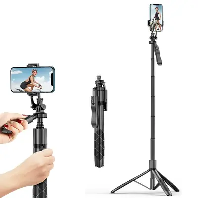 Rotatable Wireless Selfie Stick Tripod With Remote Control, Retractable Phone Tripod Stand For iPhone Samsung Galaxy Go Pro ...