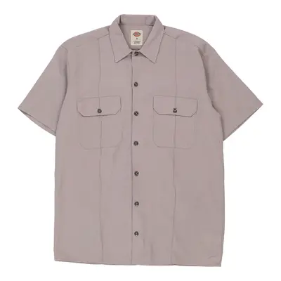 Dickies Short Sleeve Shirt - Small Grey Polyester Blend