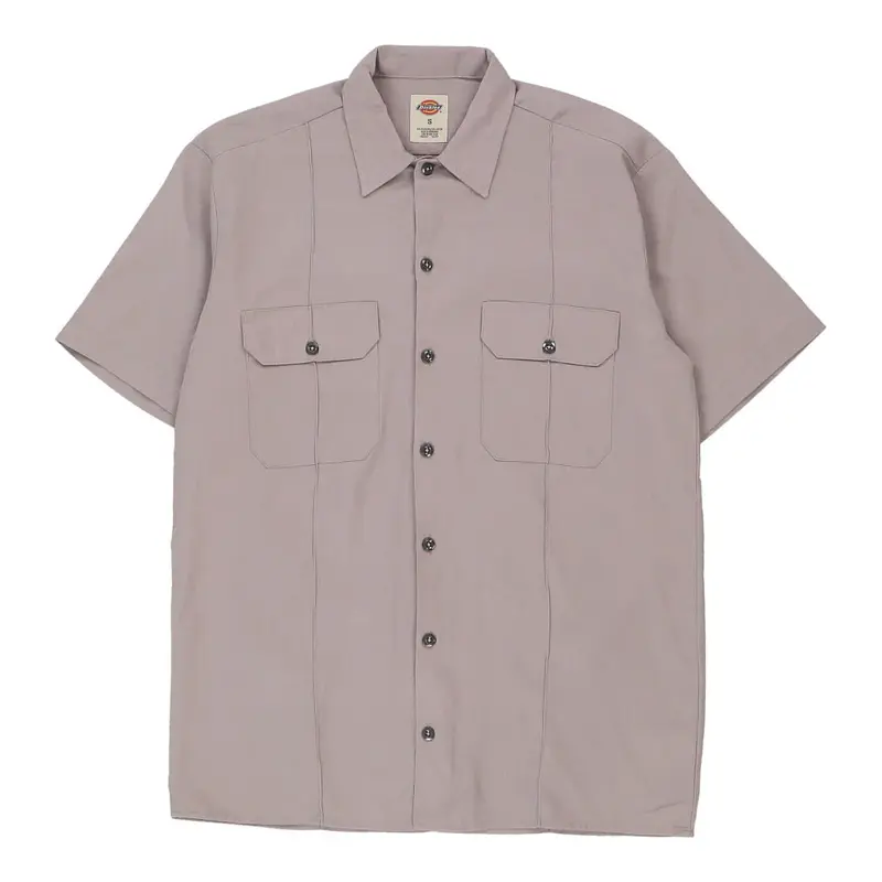 Dickies Short Sleeve Shirt - Small Grey Polyester Blend
