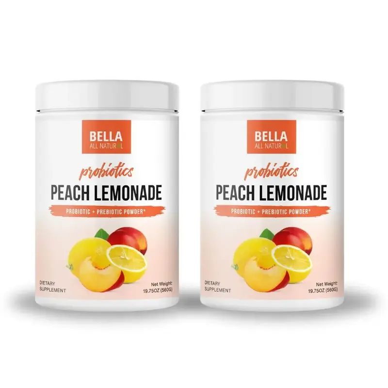 2 Pack Bella All Natural Probiotics Peach Lemonade