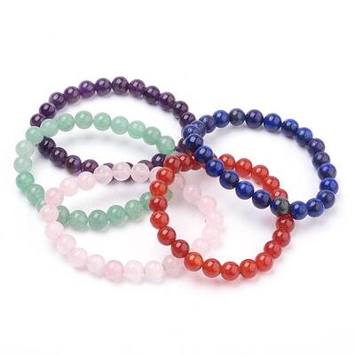 Natural Gemstone Beads Stretch Bracelets