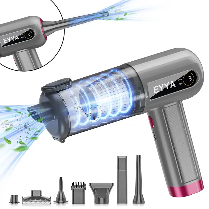 Handheld Cordless Car Vacuum Cleaner, 15000PA Portable Cordless High Power Air Duster, 3 Speeds, Digital Display, Multi-Funct...