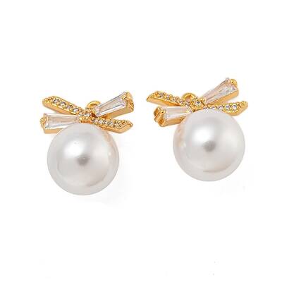 Brass Micro Pave Cubic Zirconia Pendants
