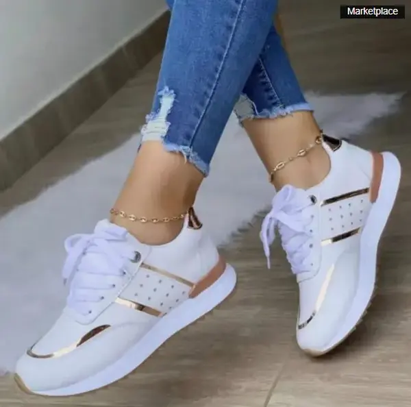 Women's Platform  Walking Sneakers - Breathable & Lightweight Slip-On Walking Shoes,SneakersPain Relief Casual Work Shoe Orth...