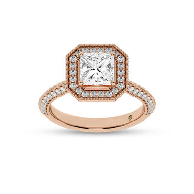 Shyne Octagonal Halo Princess Cut Lab Grown Diamond Engagement Ring | 18K Rose Gold 2 CT. TW.