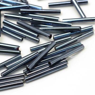 Plated Glass Bugle Beads