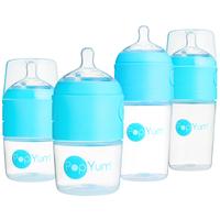 PopYum Blue Formula Making Baby Bottle Starter Set, 4-Pack, 2x 5oz Bottles with #1 Slow Flow Nipples + 2x 9oz Bottles with #2...