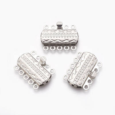 Tarnish Resistant 201 Stainless Steel Multi-Strand Box Clasps