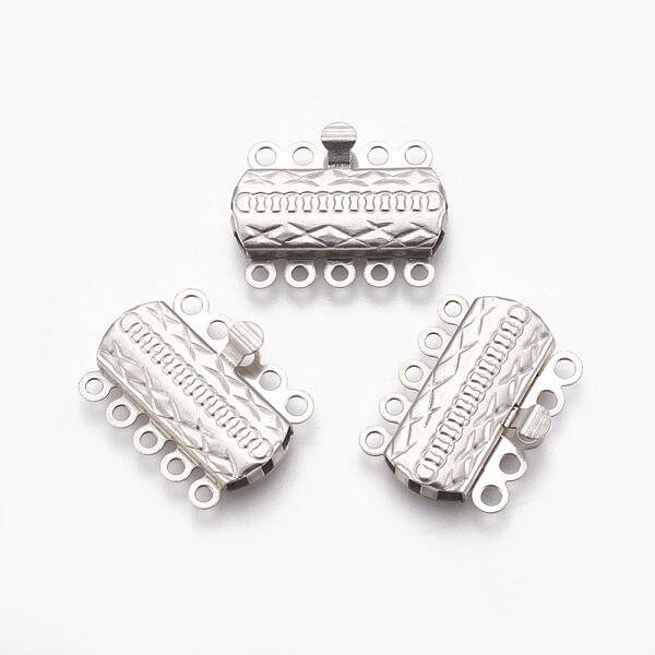 Tarnish Resistant 201 Stainless Steel Multi-Strand Box Clasps