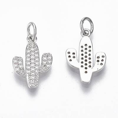 Brass Micro Pave Cubic Zirconia Pendants