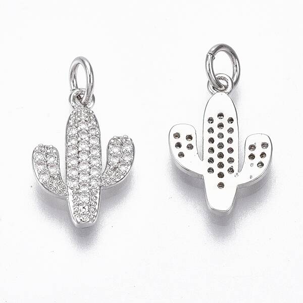 Brass Micro Pave Cubic Zirconia Pendants