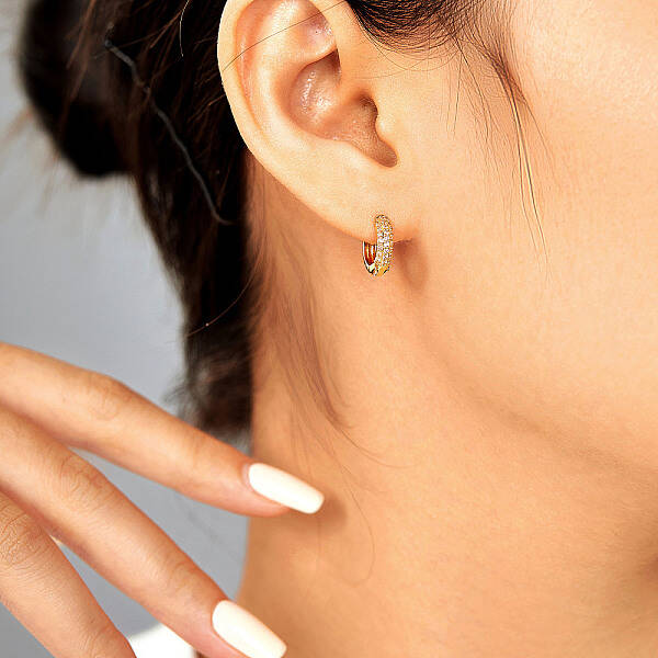 Luxury Fashionable Brass Hoop Earrings
