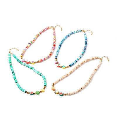 Fruits & Disc Handmade Polymer Clay Beaded Necklace for Teen Girl Women