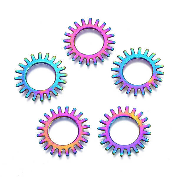 Rack Plating Rainbow Color Alloy Linking Rings