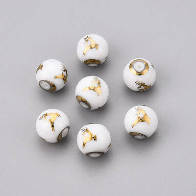 Christmas Opaque Glass Beads
