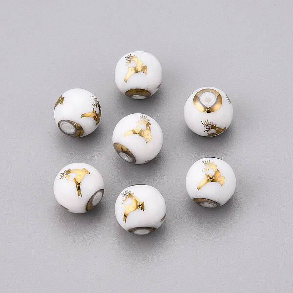 Christmas Opaque Glass Beads