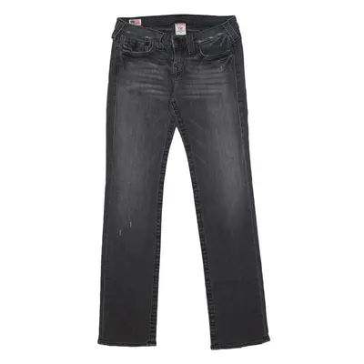 TRUE RELIGION Y2K Low Jeans Black Denim Slim Straight Charcoal Wash Womens W29 L32
