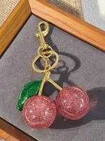 Cute Cherry Design Keychain, Fashionable Red Cherry Decor Bag Charm Keychain for Women & Girls, Trendy All-match Keychain for...