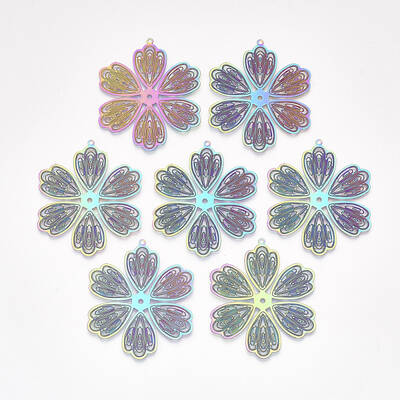 Ion Plating(IP) 304 Stainless Steel Filigree Pendants