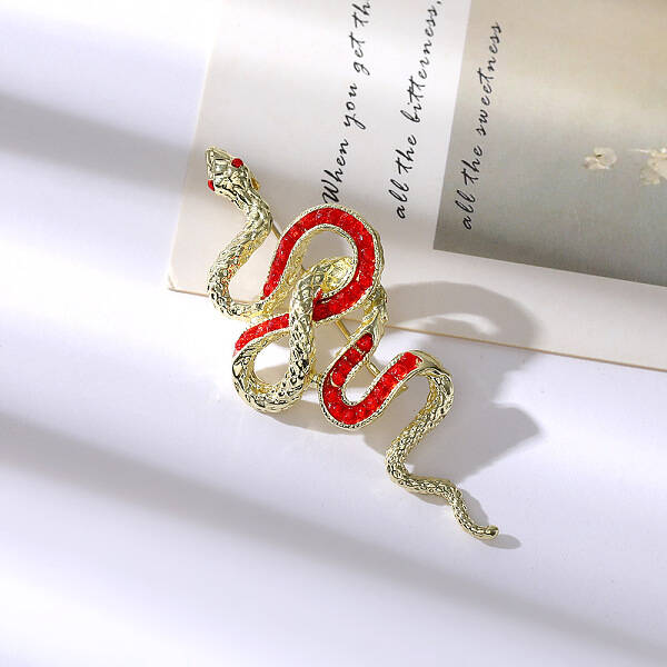 Snake Aolly Rhinestone Brooches