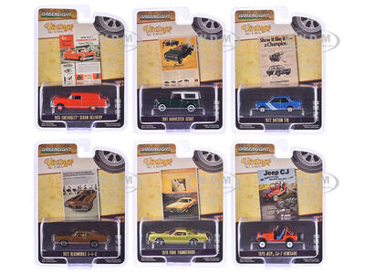 Vintage Ad Cars Series 11 Set of 6 pieces 1/64 Diecast Model Cars by Greenlight