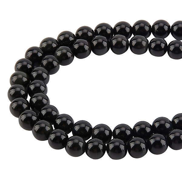Natural Obsidian Beads Strands